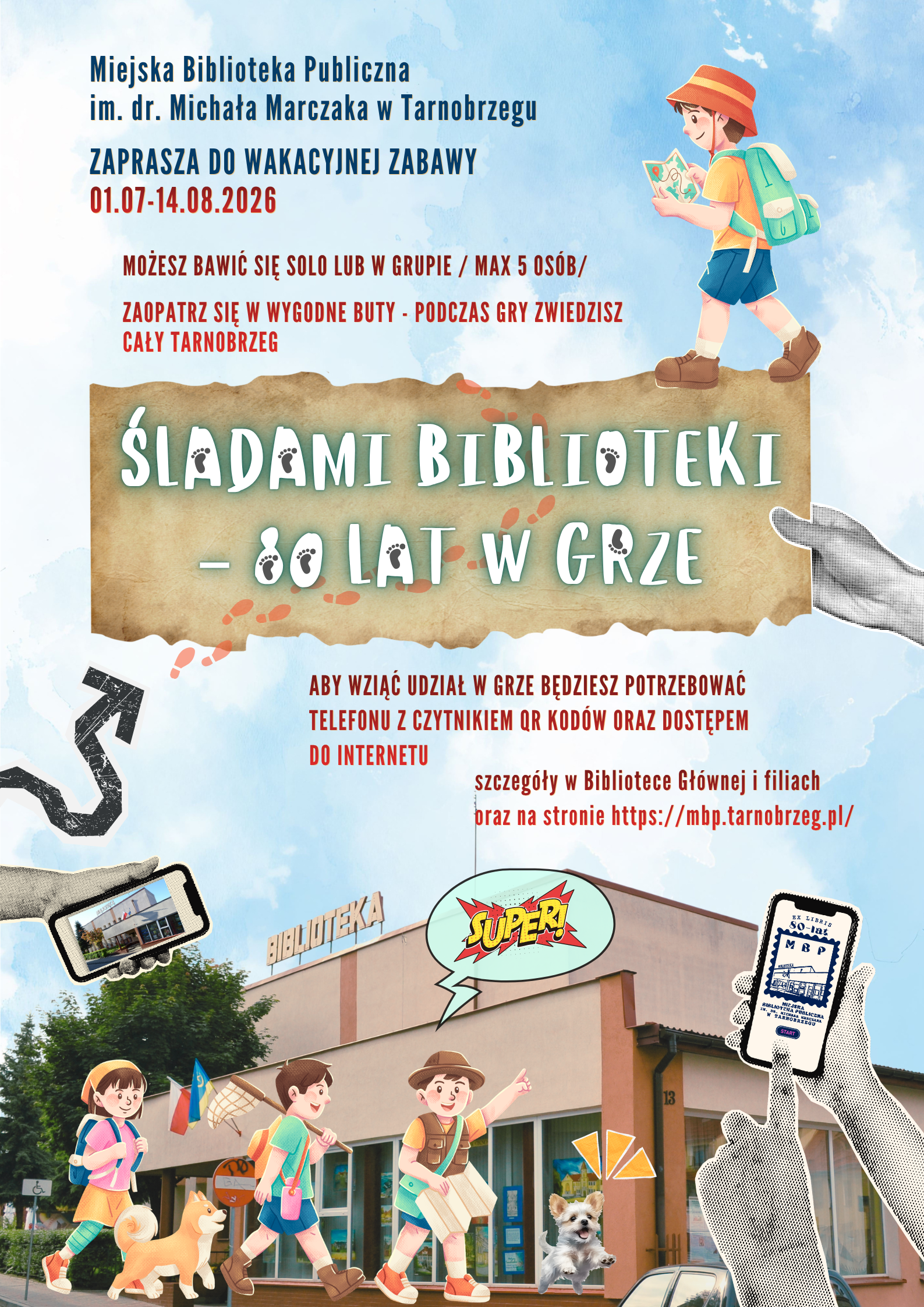 Weź udział w terenowej grze czytelniczej „Śladami Biblioteki – 80 lat w grze”